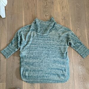 Field Flower Teal Marled Cowl Neck Knit Sweater | Size Small